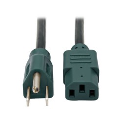P006-004-GN Desktop Computer AC Power Cable, NEMA 5-15P to C13 - 10A, 125V, 18 AWG, 4 ft., Green Plugs