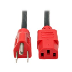 P006-004-RD Desktop Computer AC Power Cable, NEMA 5-15P to C13 - 10A, 125V, 18 AWG, 4 ft., Red Plugs