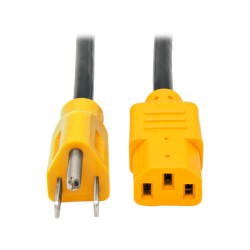 P006-004-YW Desktop Computer AC Power Cable, NEMA 5-15P to C13 - 10A, 125V, 18 AWG, 4 ft., Yellow Plugs
