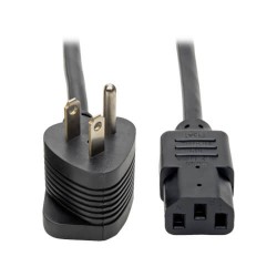 P006-006-515MF Piggyback Extension Cord, NEMA 5-15P to 2x C13 - 13A, 125V, 16 AWG, 6 ft., Black