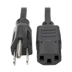 P006-008-13A Desktop Computer AC Power Cable, NEMA 5-15P to C13 - 13A, 125V, 16 AWG, 8 ft., Black