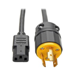 P011-006 C13 to L6-20P Desktop Computer Power Cord – Heavy Duty, 15A, 250V, 14 AWG, 6 ft., Black