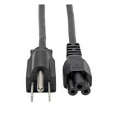 P013-003 3-Slot Power Cord, NEMA 5-15P to C5 - Laptop/Notebook, 10A, 125V, 18 AWG, 3 ft., Black