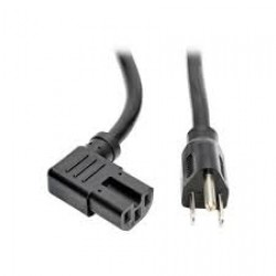 P019-008-C15RA 5-15P to Right-Angle C15 Power Cord - Heavy Duty, 15A, 125V, 14 AWG, 8 ft., Black