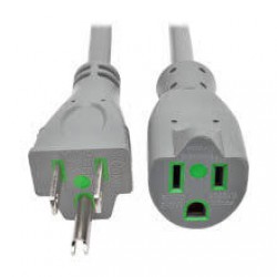 P022-006-GY-HG Hospital-Grade Extension Cord, NEMA 5-15P to NEMA 5-15R - Green Dot, 13A, 125V, 16 AWG, 6 ft., Gray
