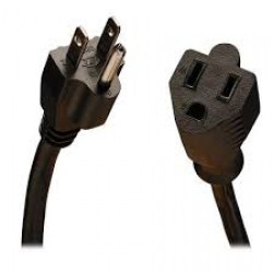 P022-010 Power Extension Cord, NEMA 5-15P to NEMA 5-15R - 10A, 120V, 18 AWG, 10 ft., Black