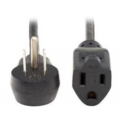 P022-015-15D Power Extension Cord, Right Angle NEMA 5-15P to NEMA 5-15R - 10A, 120V, 18 AWG, 15 ft., Black