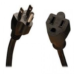 P022-015 Power Extension Cord, NEMA 5-15P to NEMA 5-15R - 10A, 120V, 18 AWG, 15 ft., Black