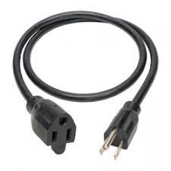 P024-003-13A 3 Ft. Extension Cord, NEMA 5-15P to NEMA 5-15R - 13A, 120V, 16 AWG, Black