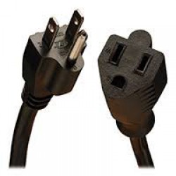 P024-010 10 Ft. Extension Cord, NEMA 5-15P to NEMA 5-15R - Heavy Duty, 15A, 120V, 14 AWG, Black