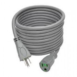 P024-015-GY-HG Hospital-Grade Extension Cord, NEMA 5-15P to NEMA 5-15R - Green Dot, 15A, 125V, 14 AWG, 15 ft., Gray