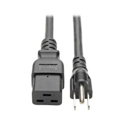 P034-010 Computer Power Cable, C19 to 5-15P - Heavy Duty, 15A, 125V, 14 AWG, 10 ft., Black