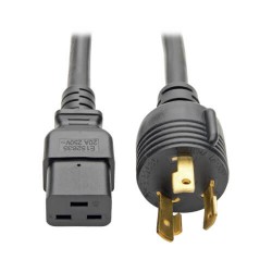 P040-012-P30 C19 to L6-30P Heavy-Duty Power Cord - 20A, 100–250V, 12 AWG, 12 ft., Black