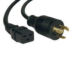 P045-010 C19 to L5-20P Heavy-Duty Extension Cord - 20A, 125V, 12 AWG, 10 ft., Black