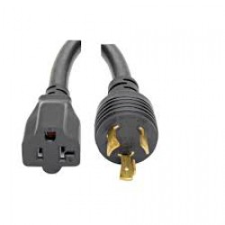P046-06N L5-20P to 5-20R Heavy-Duty Extension Cord - 20A, 125V, 12 AWG, 6 in., Black