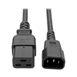 P047-006 C19 to C14 Power Cord - Heavy Duty, 15A, 100-250V, 14 AWG, 6 ft., Black