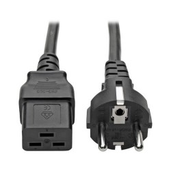 P050-008 C19 to Schuko, EU Power Cord - 16A, 250V, 16 AWG, 8 ft. (2.4 m), Black