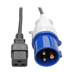 P070-010 IEC 309 to C19, Heavy-Duty Extension Cord - 16A, 250V, 16 AWG, 10 ft., Black