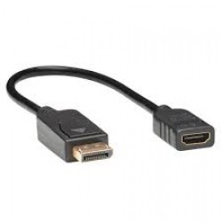 P136-001 DisplayPort to HDMI Video Adapter Video Converter, HDCP, Black (M/F), 1 ft.