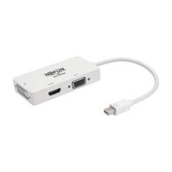 P137-06N-HDVW Keyspan Mini DisplayPort to VGA/DVI/HDMI All-in-One Converter Adapter, Thunderbolt 1/2, 1080p, White