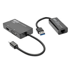 P137-GHDV-V2-K 4K Video and Ethernet 2-in-1 Accessory Kit for Microsoft Surface and Surface Pro with RJ45, DVI, VGA and HDMI Ports