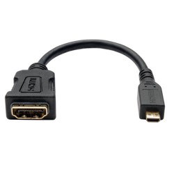 P142-06N-MICRO Micro HDMI to HDMI Adapter for Ultrabook/Laptop/Desktop PC - 1920x1200/1080p, (Type D M/F), 6-in.