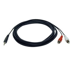 P314-006 3.5mm Mini Stereo to 2-RCA Audio Y Splitter Adapter Cable (3.5mm M to 2x RCA M), 6-ft.
