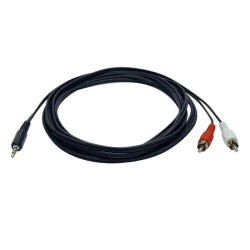 P314-012 3.5mm Mini Stereo to 2-RCA Audio Y Splitter Adapter Cable (3.5mm M to 2x RCA M), 12-ft.