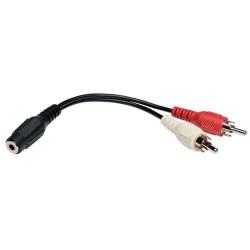 P316-06N 3.5mm Mini Stereo to Two RCA Audio Y Splitter Adapter Cable (3.5mm F to 2x RCA M), 6-in.