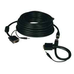 P504-050-EZ High Resolution SVGA/VGA Monitor Easy Pull Cable with Audio and RGB Coax (HD15 M/M), 50-ft.