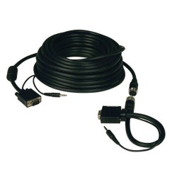 P504-100-EZ High Resolution SVGA/VGA Monitor Easy Pull Cable with Audio and RGB Coax (HD15 M/M), 100-ft.