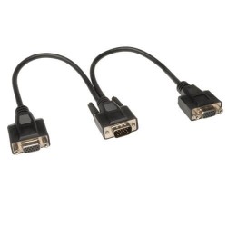P516-001-HR VGA Monitor Y Splitter Cable, High Resolution (HD15 M to 2x HD15 F), 1-ft.