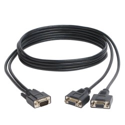 P516-006-HR High Resolution VGA Monitor Y Splitter Cable (HD15 M to 2x HD15 F), 6-ft.