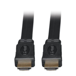 P568-006-FL High Speed HDMI Flat Cable, Ultra HD 4K x 2K, Digital Video with Audio (M/M), Black, 6-ft.