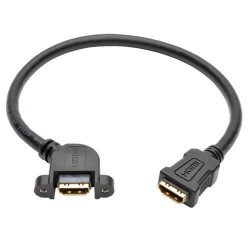P569-001-FF-APM High-Speed HDMI Cable with Ethernet, Digital Video with Audio (F/F), Panel Mount, 1 ft.