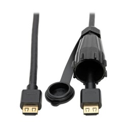 P569-003-IND High-Speed HDMI Cable with Hooded Connector - Industrial, IP67-Rated, 4K, Ethernet, M/M, Black, 3 ft. (1 m)