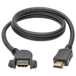 P569-003-MF-APM High-Speed HDMI Cable with Ethernet, Digital Video with Audio (M/F), Panel Mount, 3 ft.