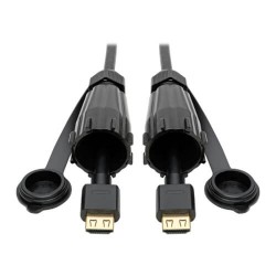 P569-010-IND2 High-Speed HDMI Cable with Hooded Connectors - Industrial, IP67-Rated, 4K, Ethernet, M/M, Black, 10 ft. (3 m)