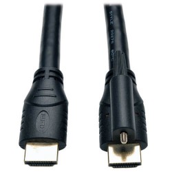 P569-015-LOCK High Speed HDMI Cable with Ethernet and Locking Connector, Ultra HD 4K x 2K, 24AWG (M/M), 15-ft.