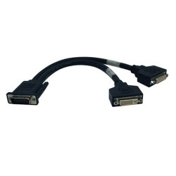 P576-001 DMS-59 to Dual DVI Splitter Y Cable (M to 2x DVI-I F), 1-ft.