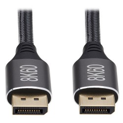 P580-003-8K6 DisplayPort 1.4 Cable - 8K UHD @ 60 Hz, HDR, HBR3, HDCP 2.2, 4:4:4, BT.2020, M/M, Black, 3 ft.