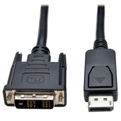 P581-006 DisplayPort to DVI-D Cable Adapter, Single-Link Adapter with Latches (M/M), 6 ft.