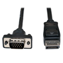 P581-010-VGA-V2 DisplayPort 1.2 to VGA Active Adapter Cable, DP with Latches to HD15 (M/M), 1920x1200/1080p, 10 ft.