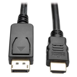 P582-003-V2 DisplayPort 1.2 to HDMI Adapter Cable, DP with Latches to HDMI (M/M), UHD 4K x 2K/1080p, 3 ft.