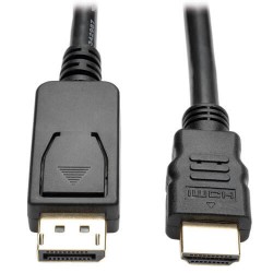 P582-006-V2 DisplayPort 1.2 to HDMI Adapter Cable, DP with Latches to HDMI (M/M), UHD 4K x 2K/1080p, 6 ft.