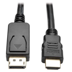P582-006-V2-ACT DisplayPort 1.2 to HDMI Active Adapter Cable, DP with Latches to HDMI (M/M), UHD 4K x 2K/1080p, 6 ft.