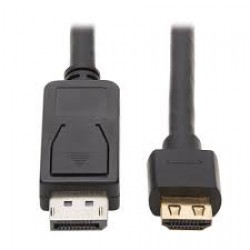 P582-010-4K6AE DisplayPort 1.2 to HDMI 2.0 Active Adapter Cable (M/M) - Secure-Grip Plugs, 4K @ 60 Hz, 10 ft., Black