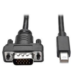 P586-003-VGA-V2 Mini DisplayPort 1.2 to VGA Active Adapter Cable, Mini DP to HD15 (M/M), 1920x1200/1080p, 3 ft.