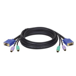 P753-015 PS/2 (3-in-1) Cable Kit for KVM Switch B007-008, 15-ft.