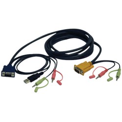 P756-010 VGA/USB/Audio Combo Cable Kit for KVM Switch B006-VUA4-K-R, 10-ft.